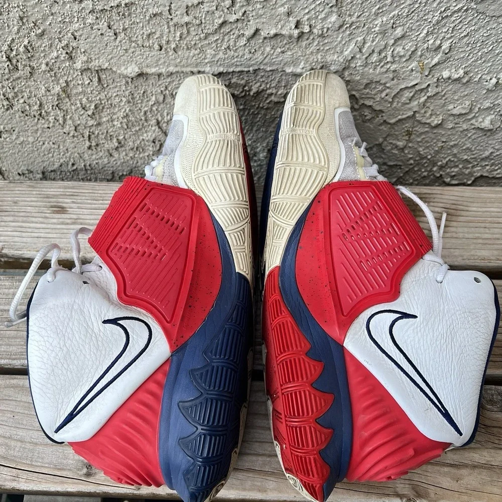 Nike Shoes Men Size 15 Kyrie 6 USA BQ4630-102 Sneakers White Red Blue